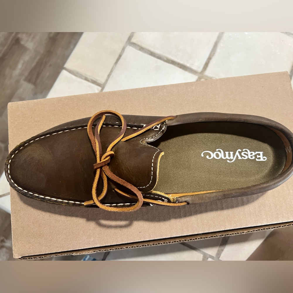 Size 12 EasyMoc men’s boat shoes/slides